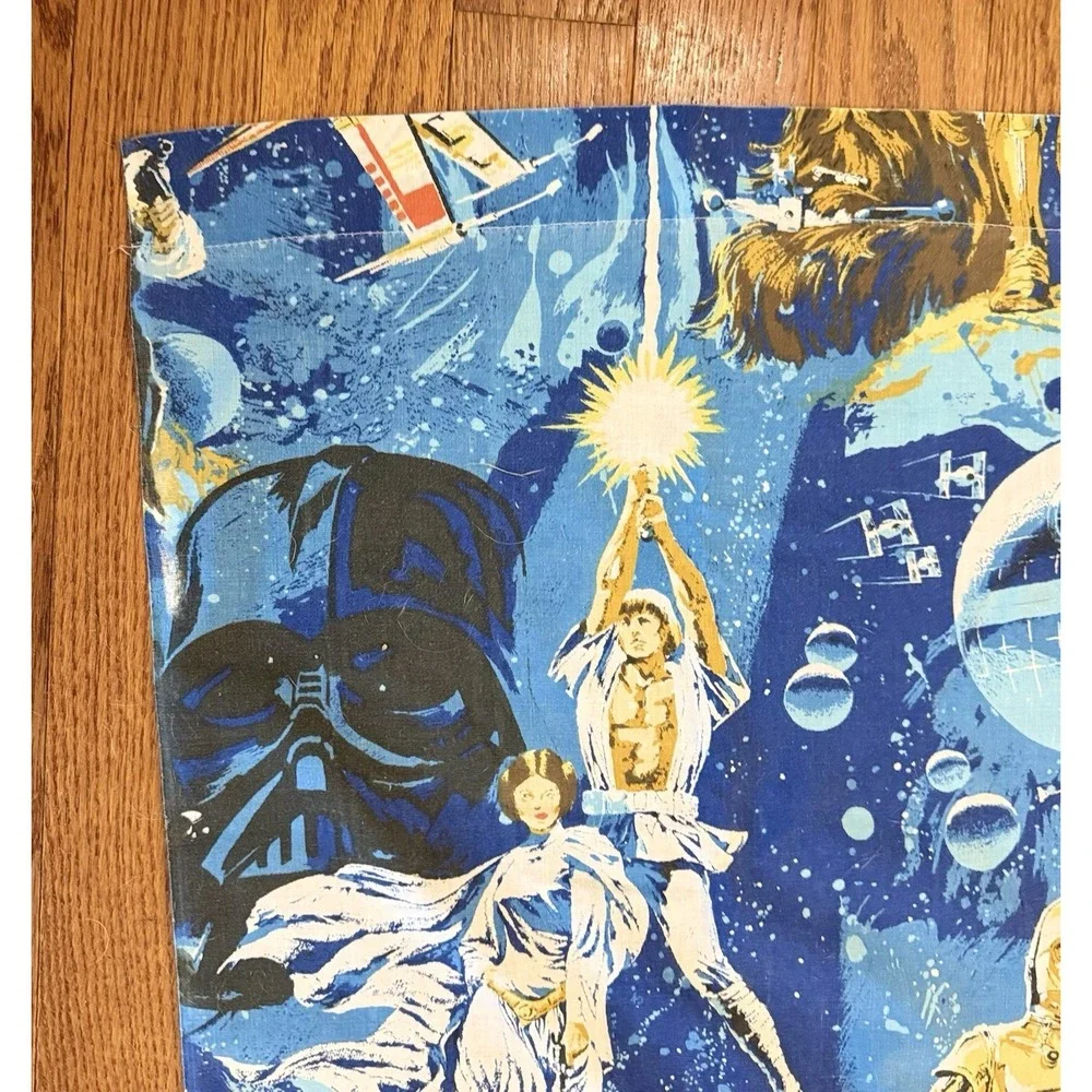 1977  Bibb VINTAGE STAR WARS FLAT SHEET AND PILLOWCASE Full Size Darth Vader